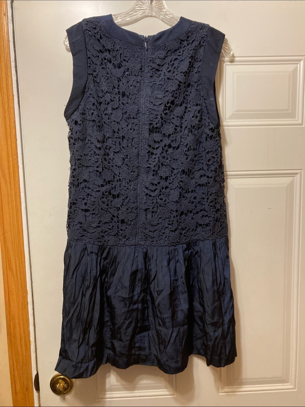 French Connection Navy Lace Sleeveless Drop-Waist Dress 10 - Picture 2 of 3